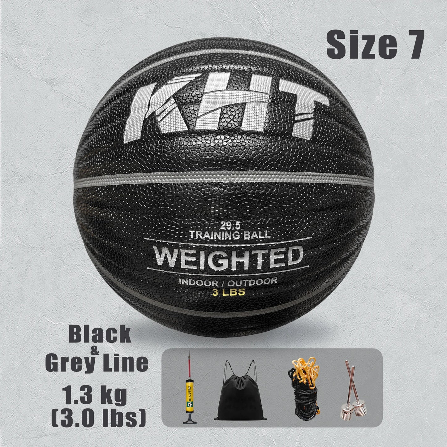 Elevate Your Game with the 1/1.3/1.5KG Size 7 Heavy Basketball - Premium PU Leather for Youth, Adults, and Professionals - Perfect for Indoor and Outdoor Training!